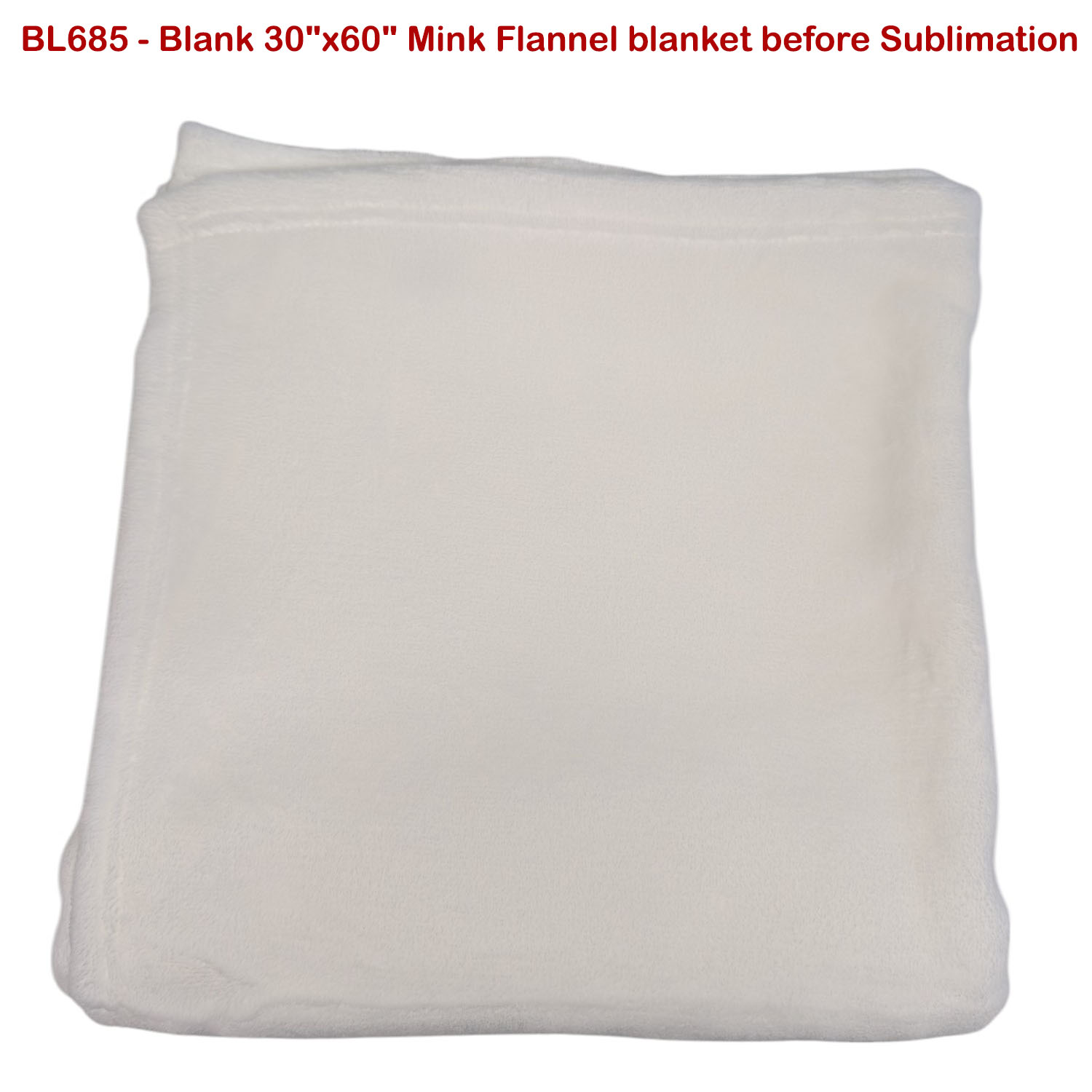 48 Hr Quick Ship - Plush and Cozy Mink Flannel Fleece Blanket, 30x60, Sublimated Edge to Edge 1 side 1