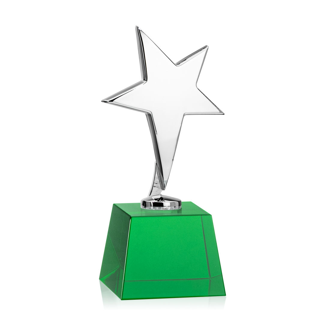Tuscany Chrome Star VividPrint™ Award on Robson Base - Green 4