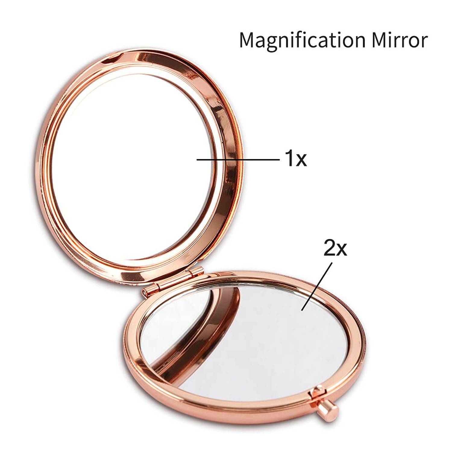 Portable Compact Rose Gold Foldable Makeup Mirror 3