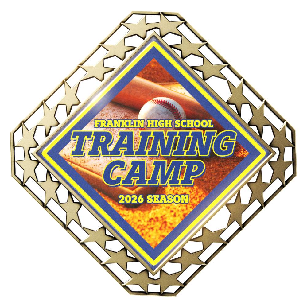 Vibraprint™ Antique Star Border Square Insert Medallion (2-3/4") 4