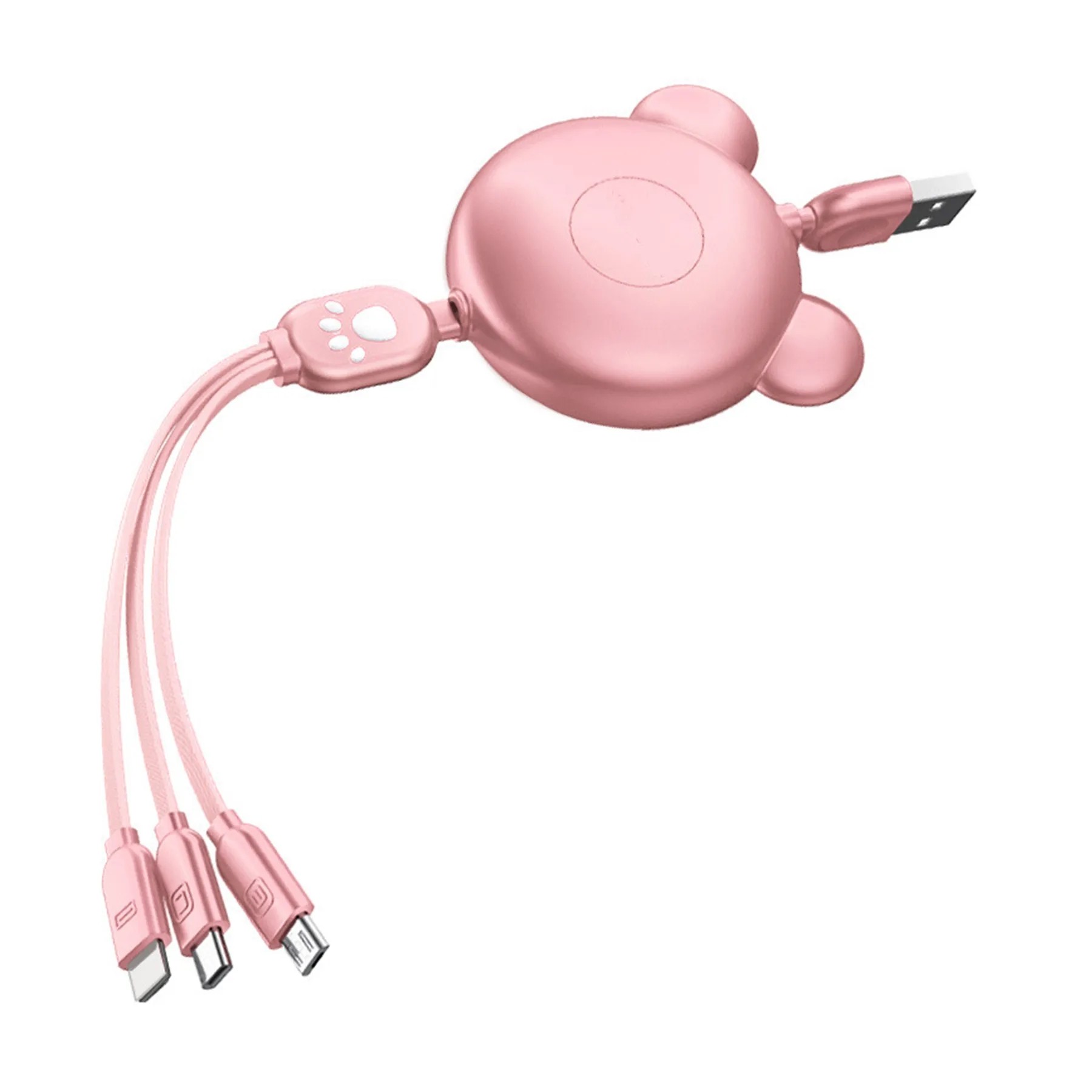 3-In-1 Bear Shape Telescopic Charging Cable 3