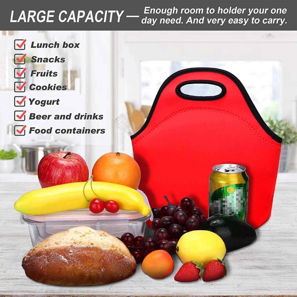 Neoprene Insulated Lunch Tote Bags 4