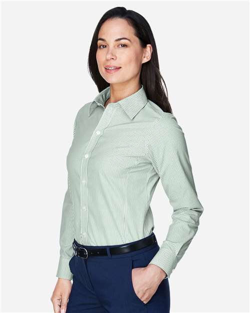 Women's Crown Collection® Banker Stripe Woven Dress Shirt - D645W 23