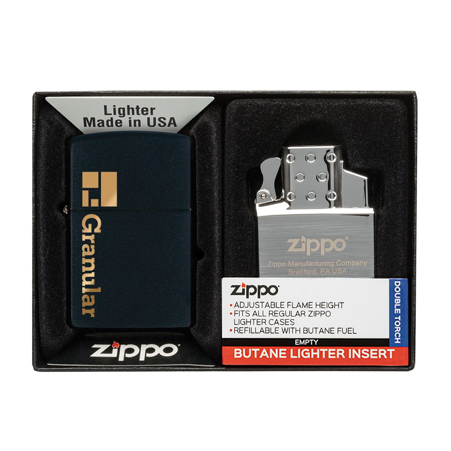 Matte Lighter & Double Butane Insert Gift Set
