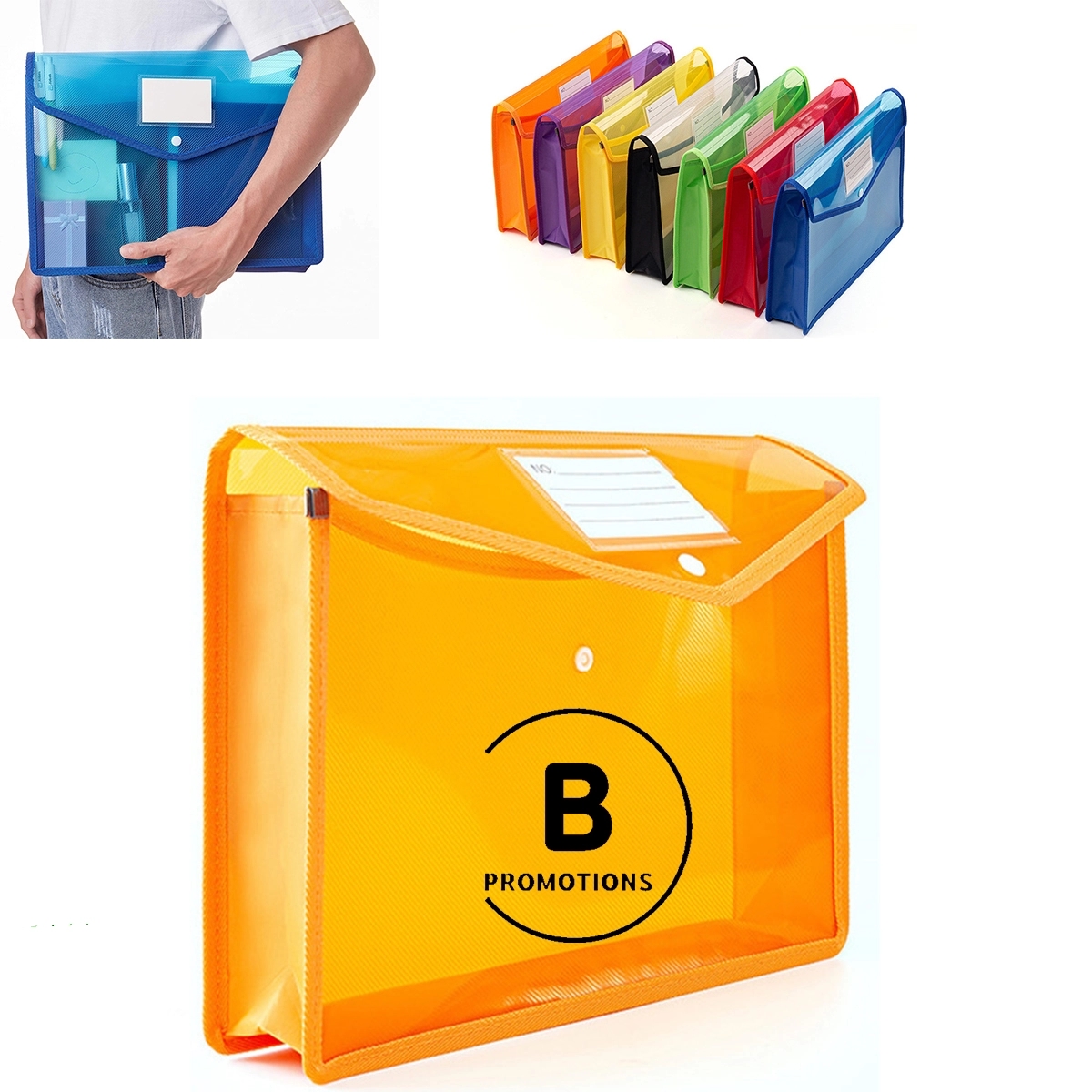 Expandable Envelopes Plastic Document Folder With Button 2