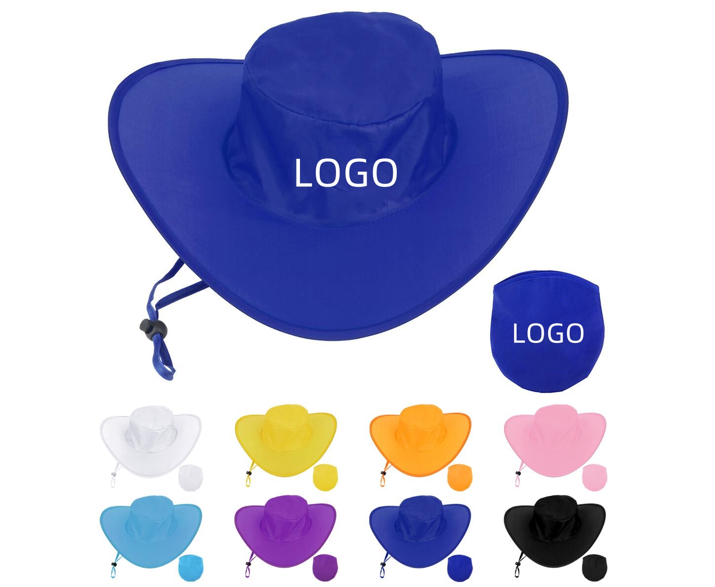 Foldable Polyester Cowboy Hat With Pouch 2
