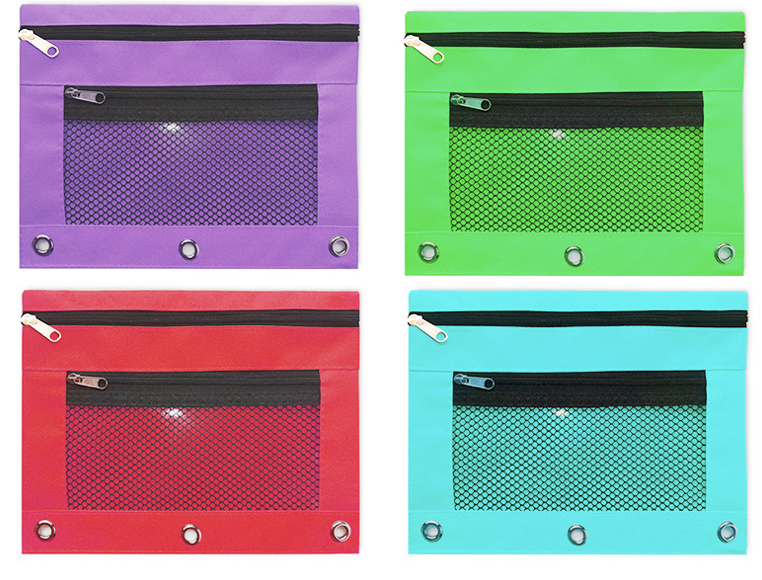 Pencil Pouch with Zipper Pulls for 3 Ring Binder bulk Binder 4