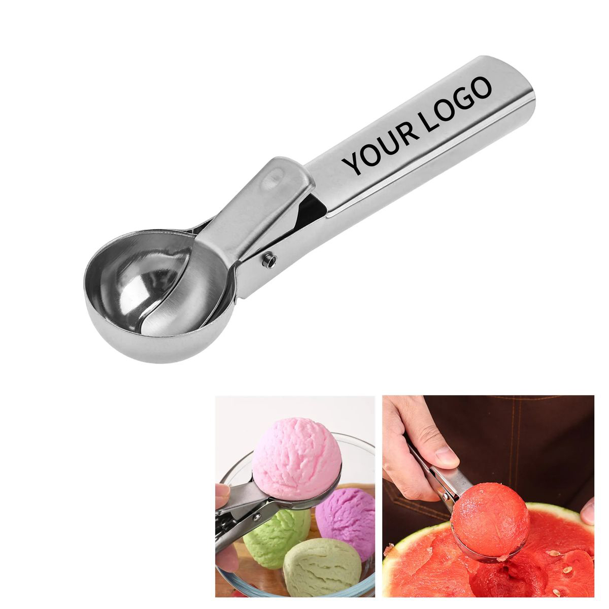 Stainless Steel Ice Cream Scoop for Frozen Desserts 2