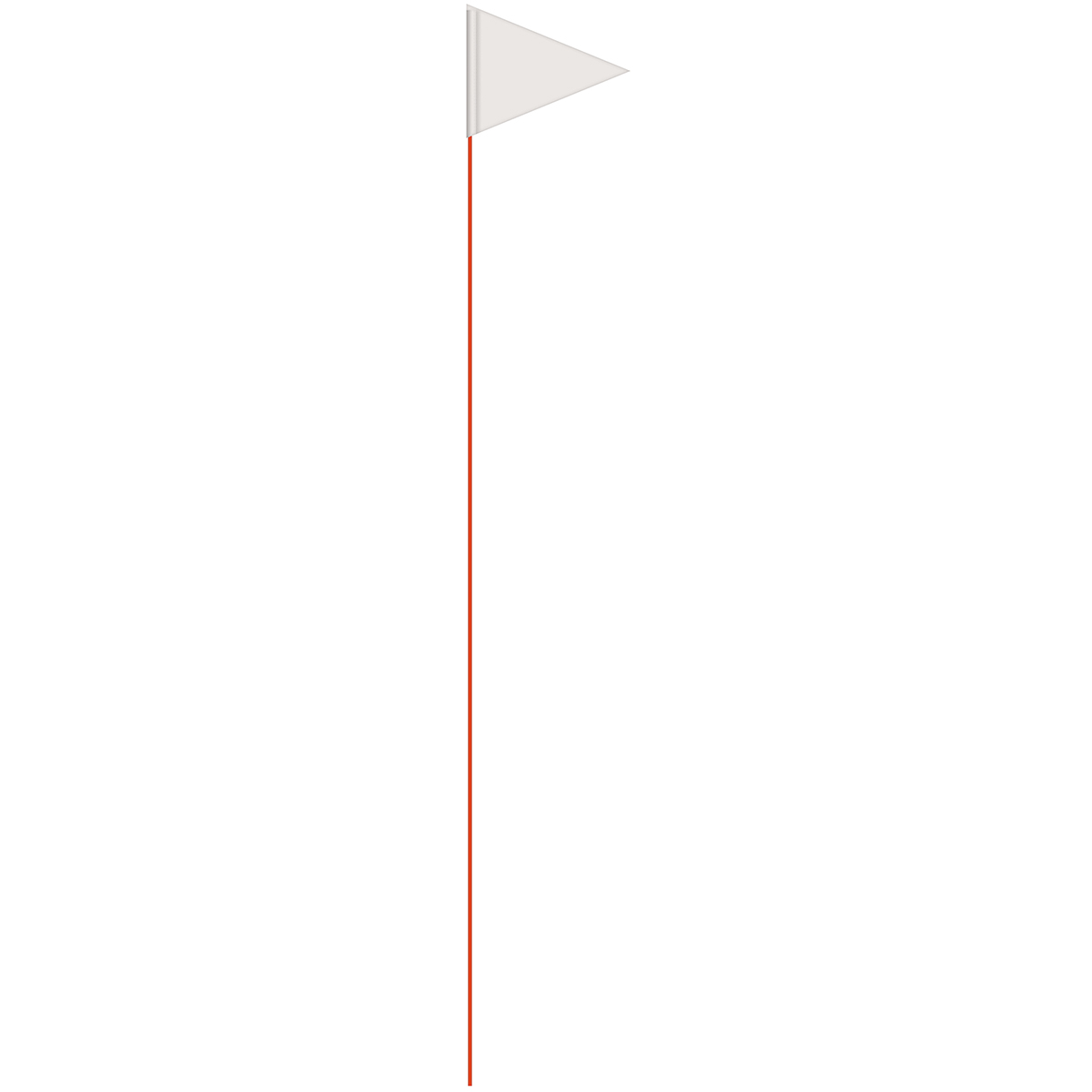 Solid Color White Pennant Field Flag w/Orange Staff 2