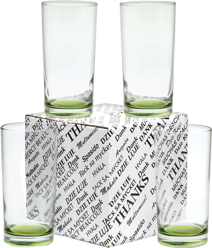 12 oz. Deluxe Beverage Thank You Set - Deep Etched 12