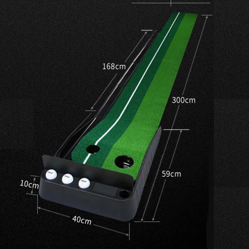 Folding Indoor Golf Putting Mat Automatic Ball Return 8