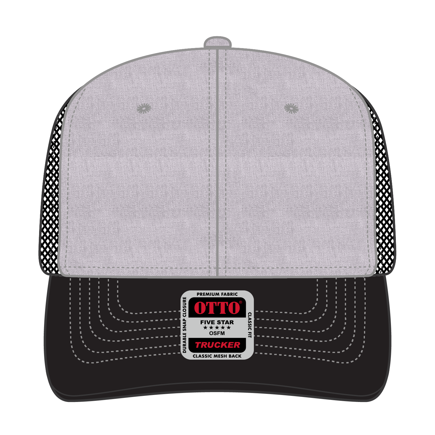 OTTO CAP® 6 Panel Mid Profile Mesh Back Trucker Hat 124