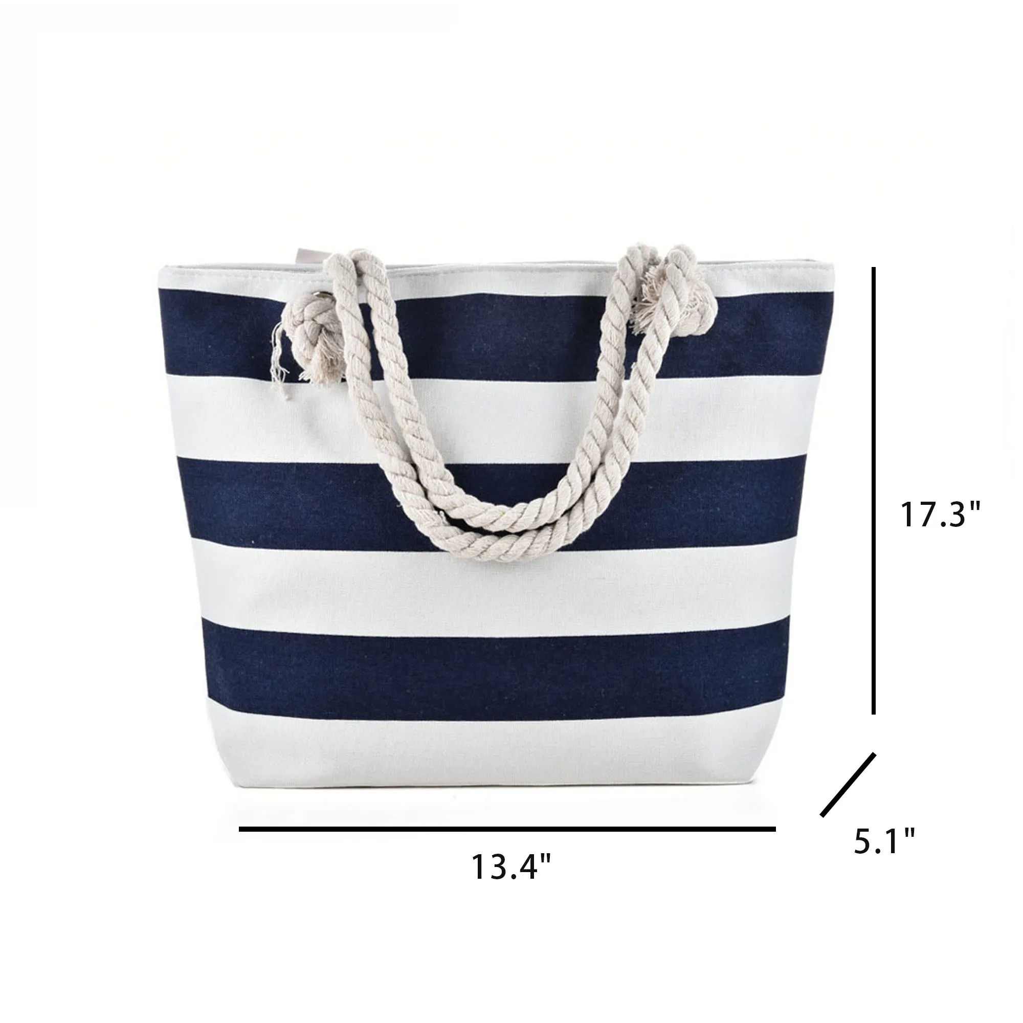 Striped Canvas Tote w/Rope Handle, custom tote bag with logo imprint 5