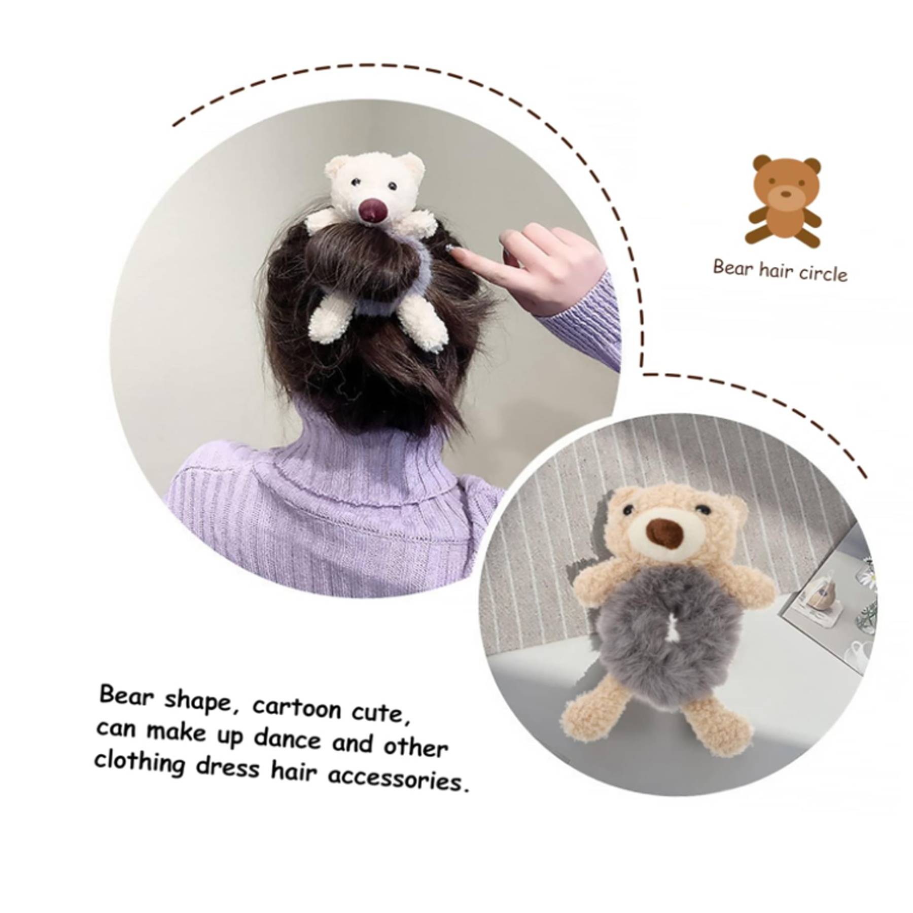 Bear Head Spiral Hair Ropes 10