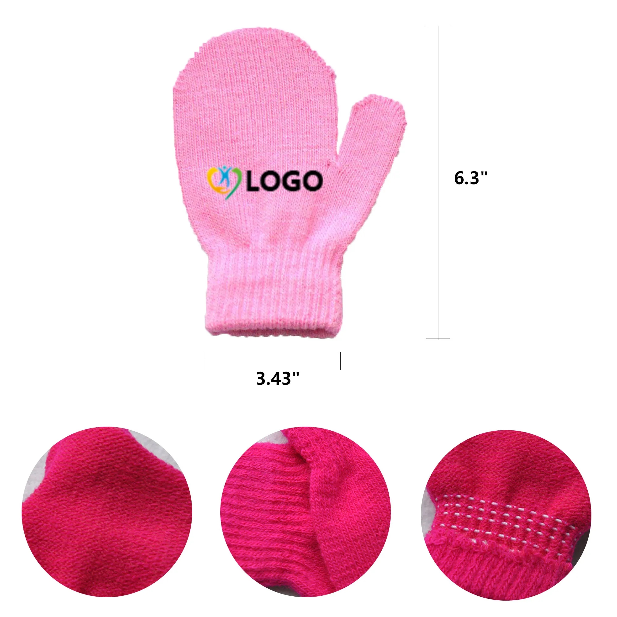 MOQ50 Winter Baby Knitted Mittens 3