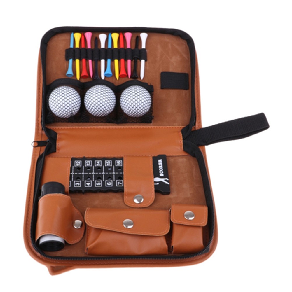 Portable Foldable Leather Golf Organizer 5