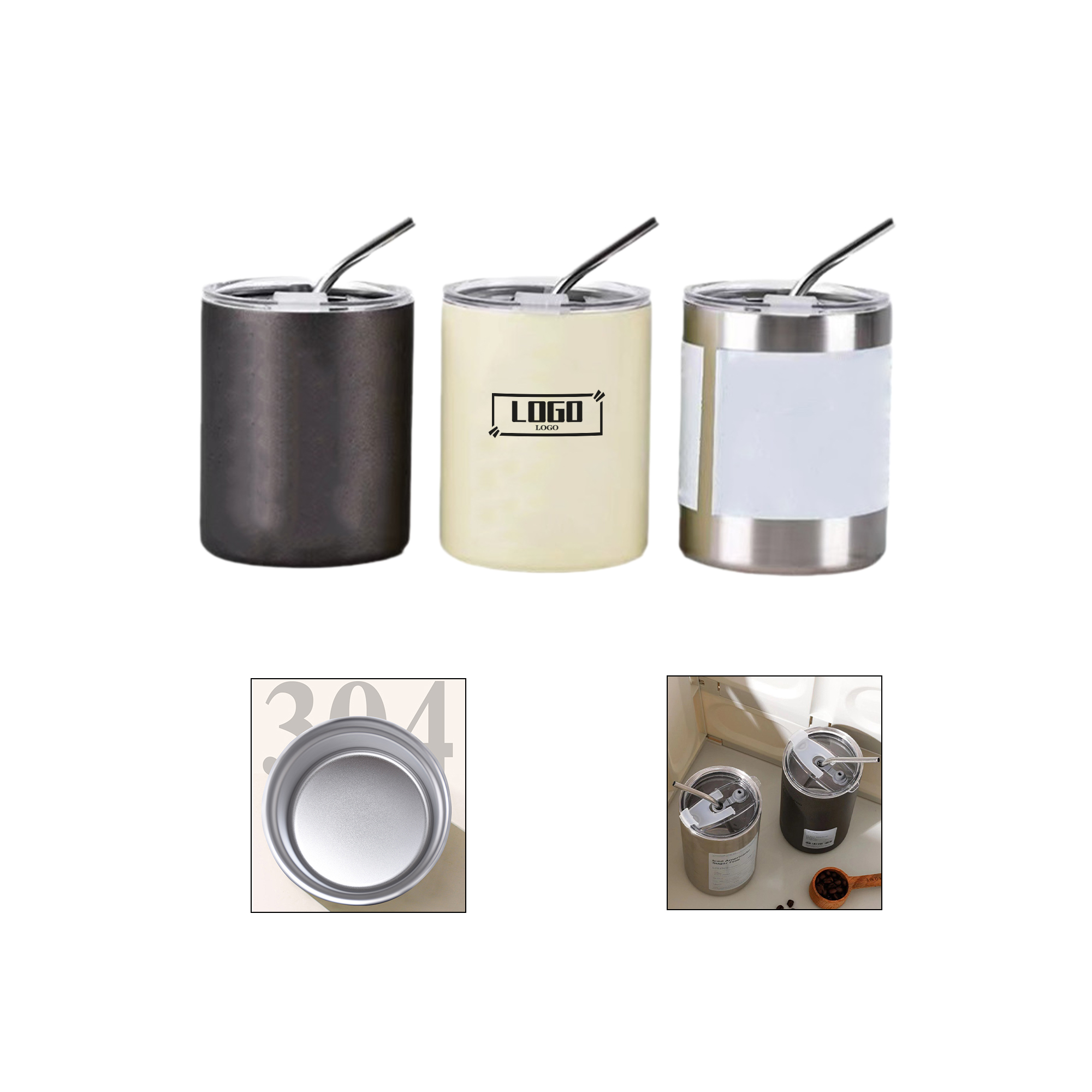 Insulated Steel Tumbler With Straw 2