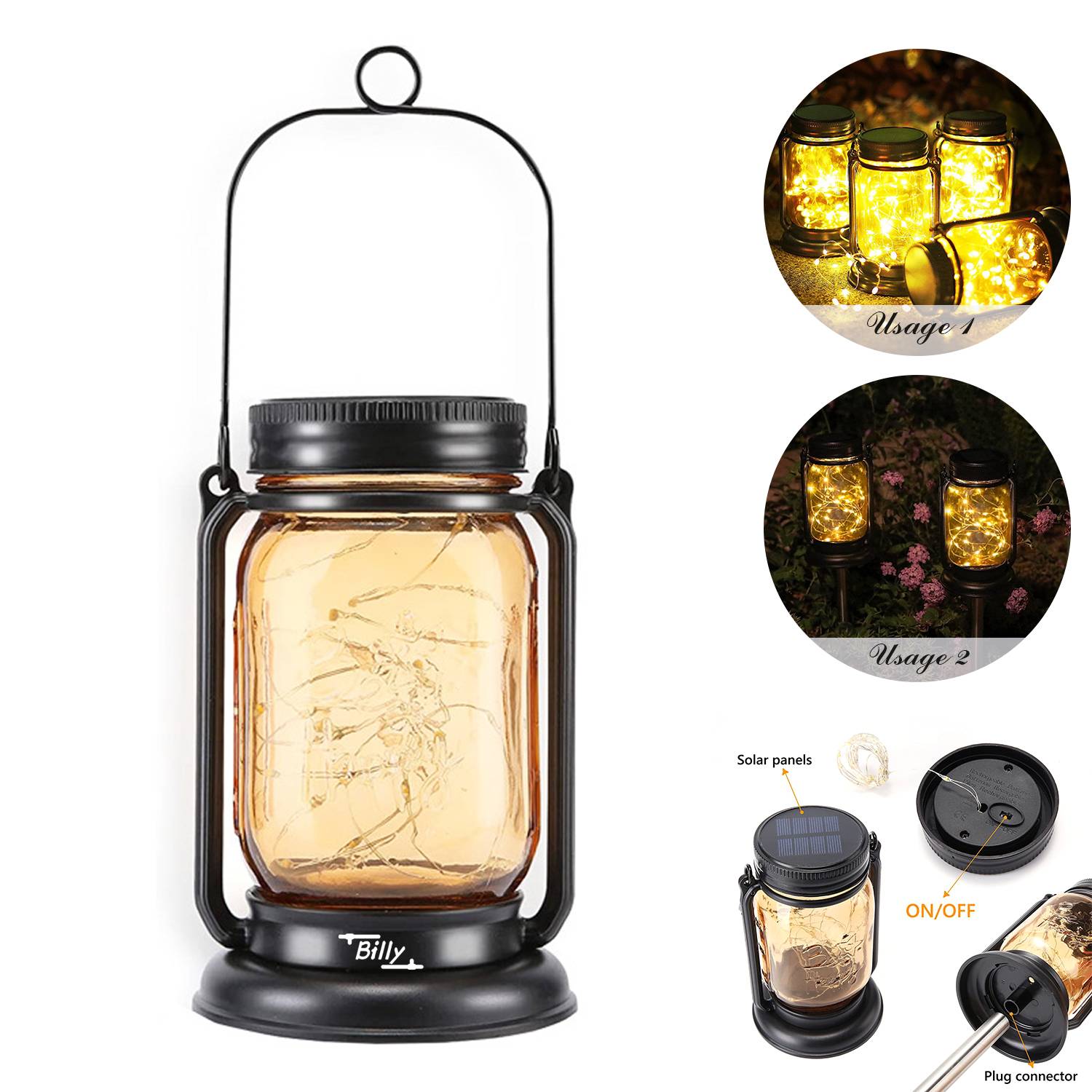 Mason Jar Decor Mobile Outdoor Solar Lanterns 5