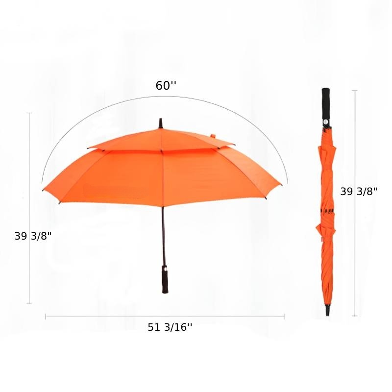 Wind-Vented Automatic Golf Umbrella (60" Arc) 2