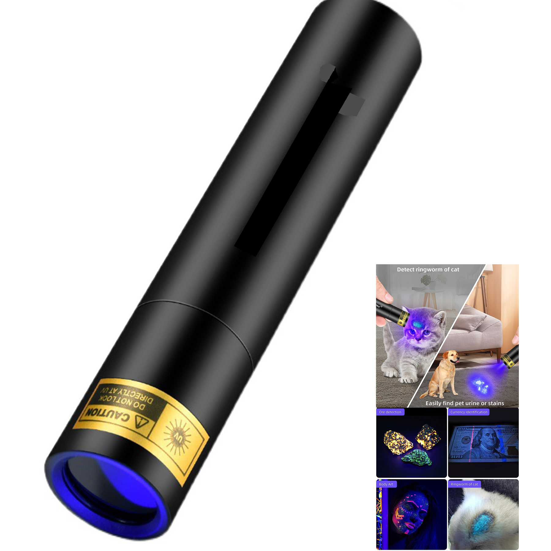 Rechargeable Portable Blacklight LED Ultraviolet Flashlight 2