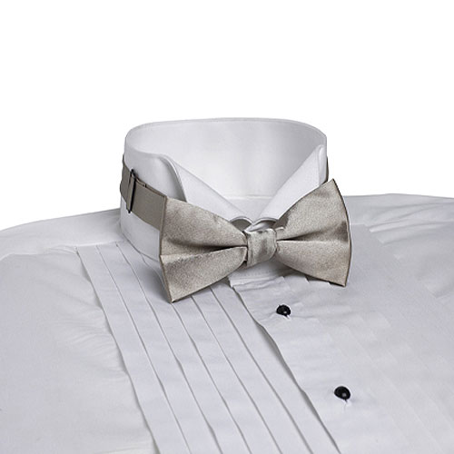 Beige Banded Bow Tie 2
