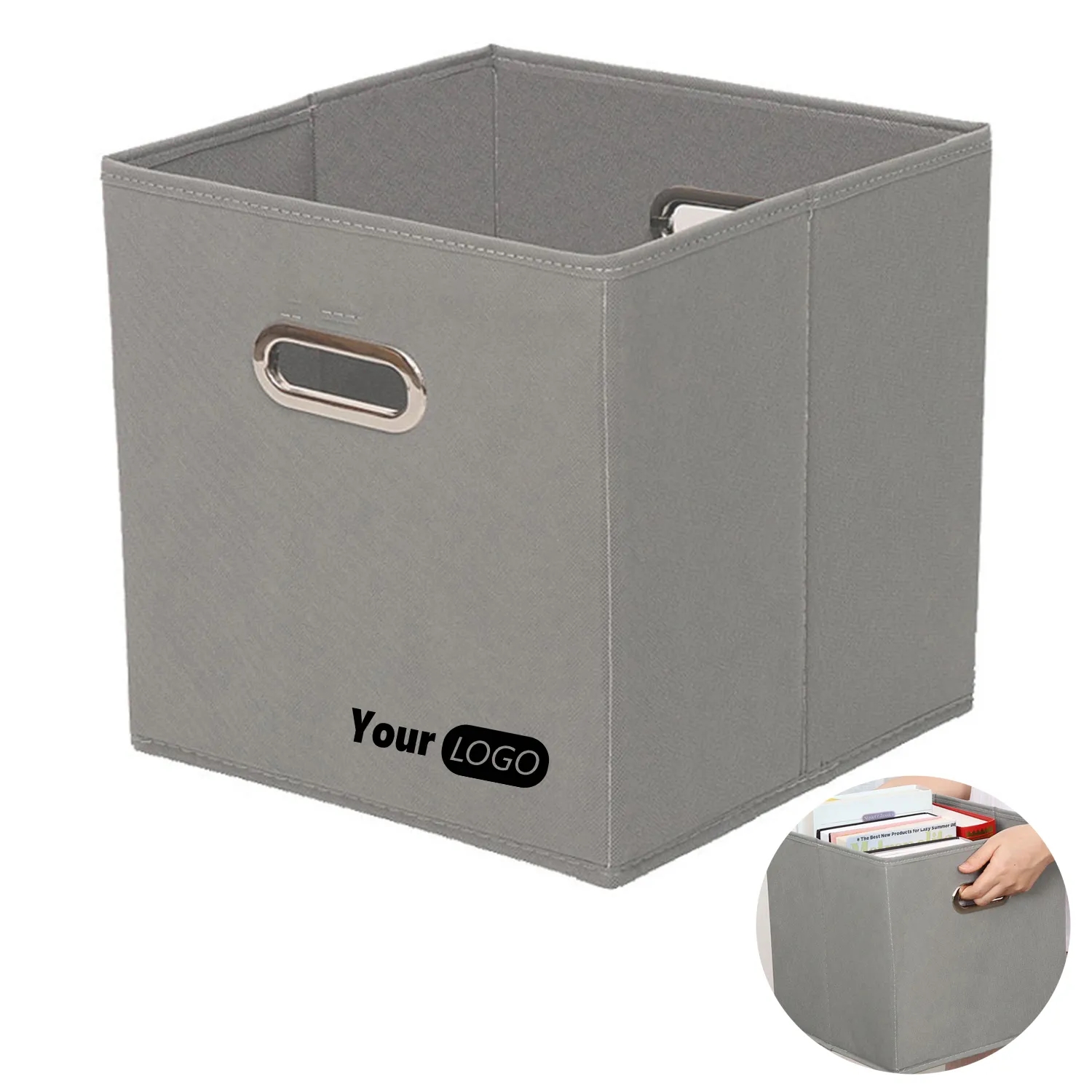 Cube Storage Boxes with Double Metal Handle 6