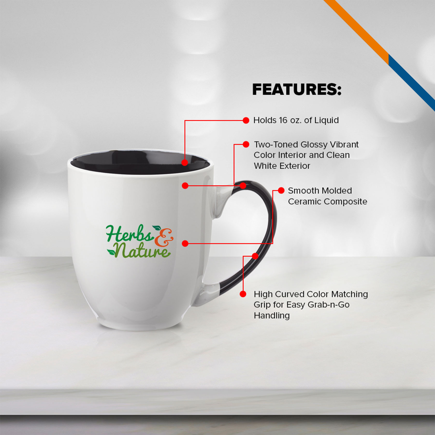 Effie Ceramic Mug - 16 OZ. 3