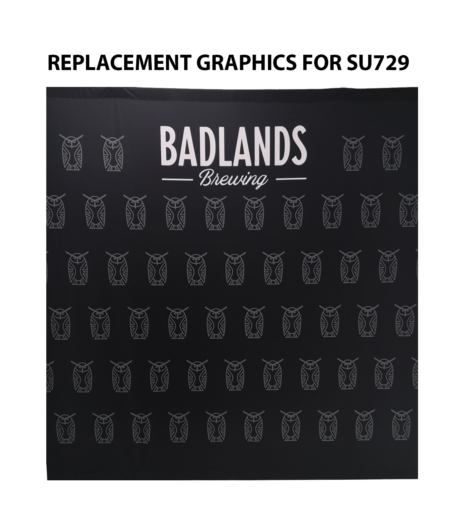 24 Hr Express Ship - Replacement Graphics Single sided 8'w x 8'h with pole pocket top and bottom 3