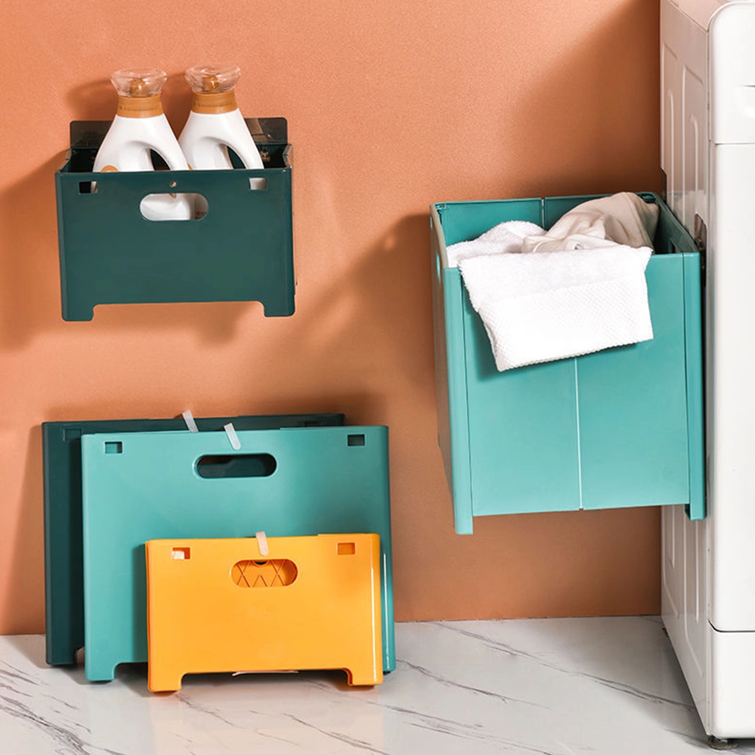 Wall-Mounted Foldable Laundry Storage Basket 2