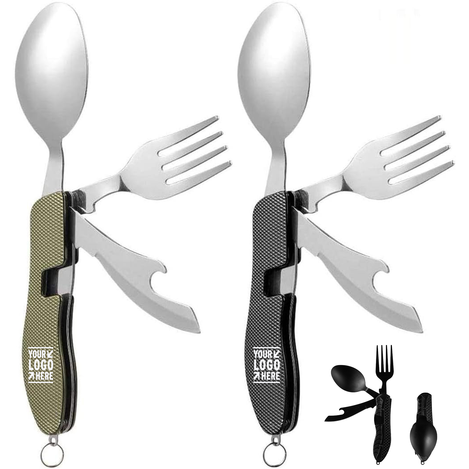 Stainless Steel Detachable Flatware Camping Portable Foldable 4 in 1 Utensils Cutlery 2