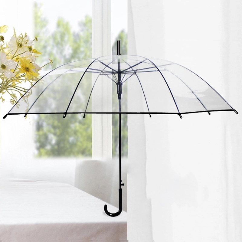 Custom Clear Transparent Long Umbrella with Easy Grip Handle 6