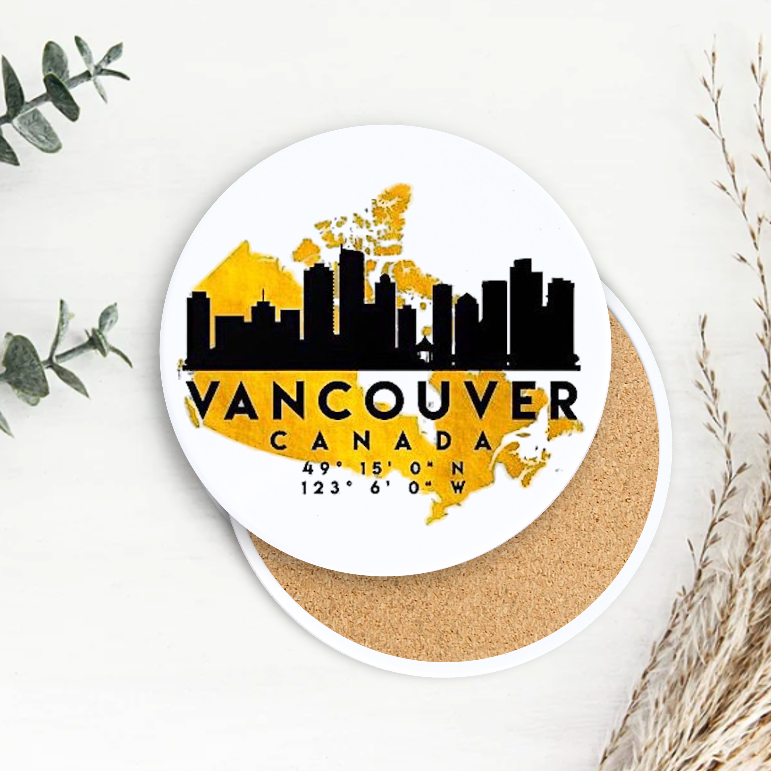 Semi-Gloss White Ceramic Round Coaster 6