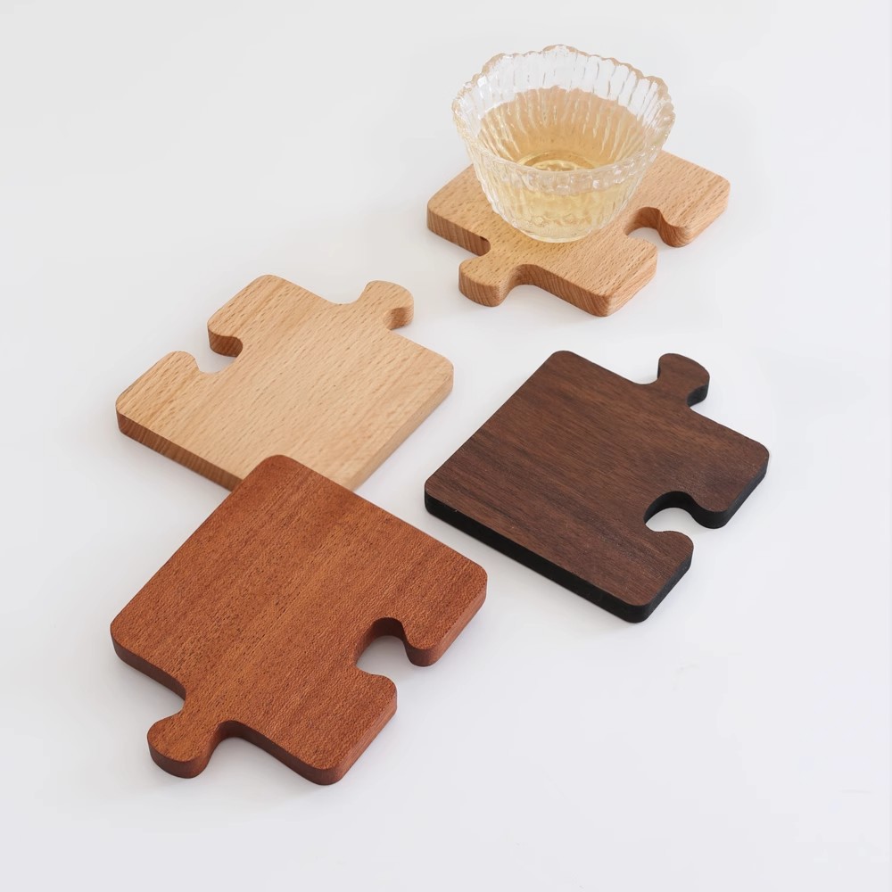 Puzzle Wooden Coaster Set 4
