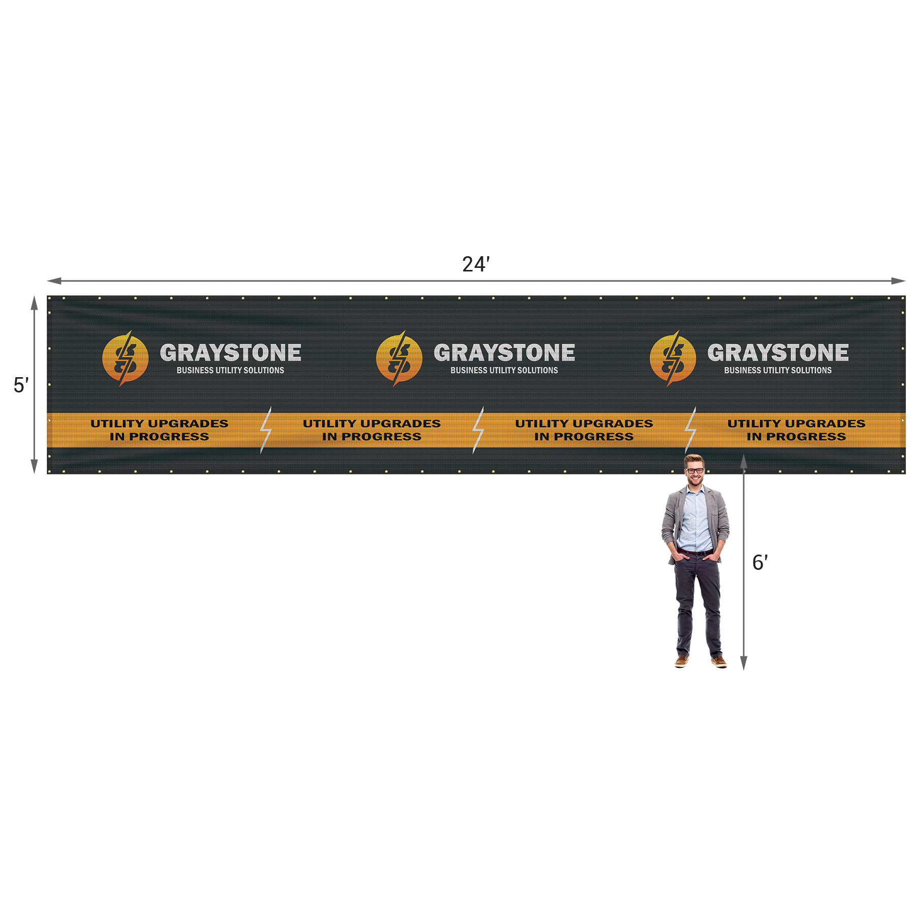 5' x 24' Premium Polyester Mesh Banner 15