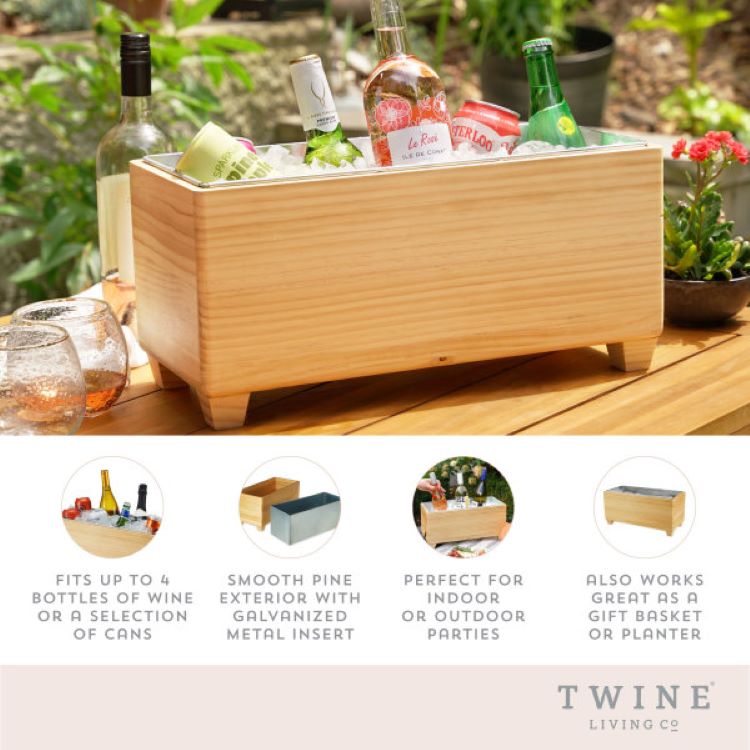 Twine Living® Wooden Beverage Tub 7