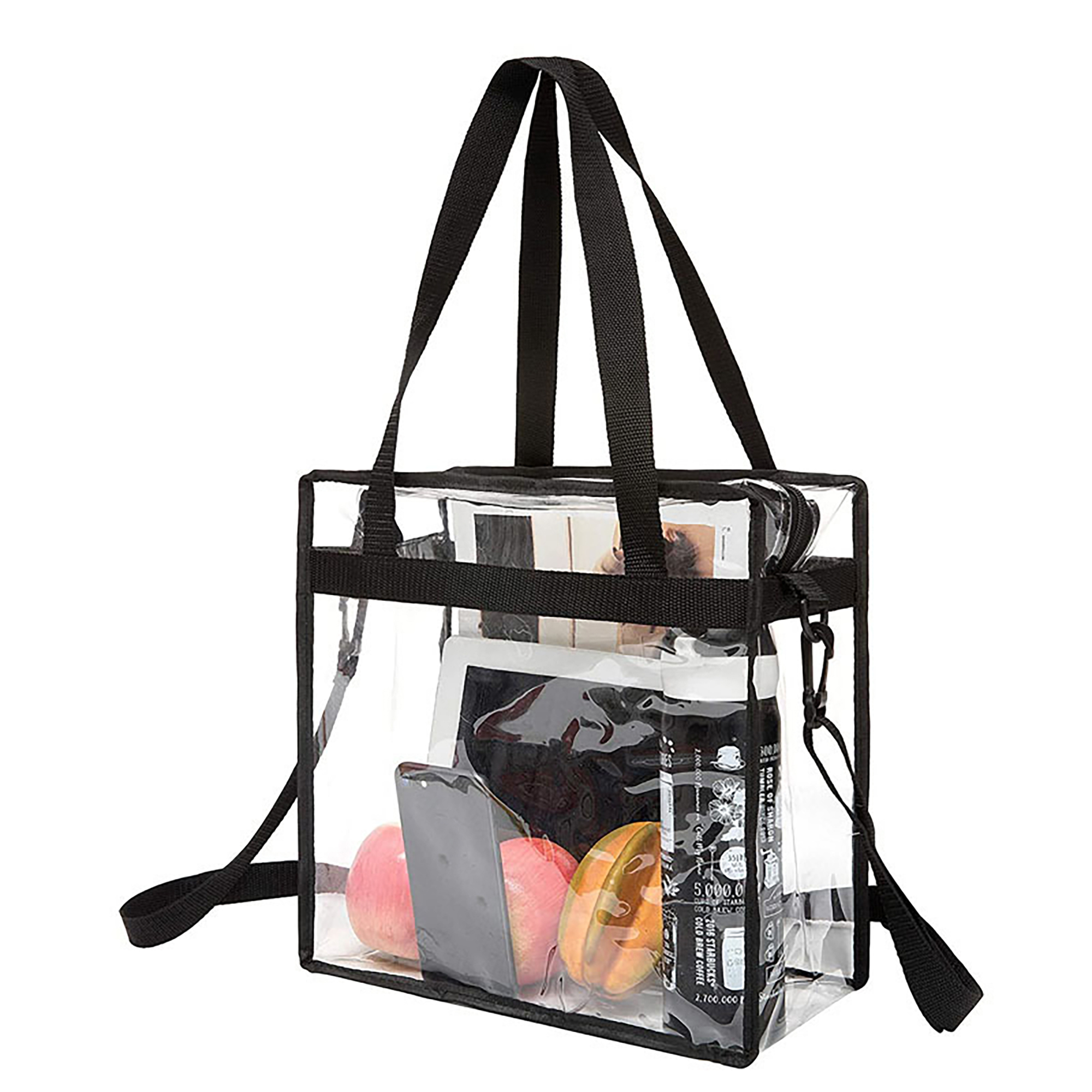 PVC Clear Tote Bag With Zipper Closure And Long Straps 2