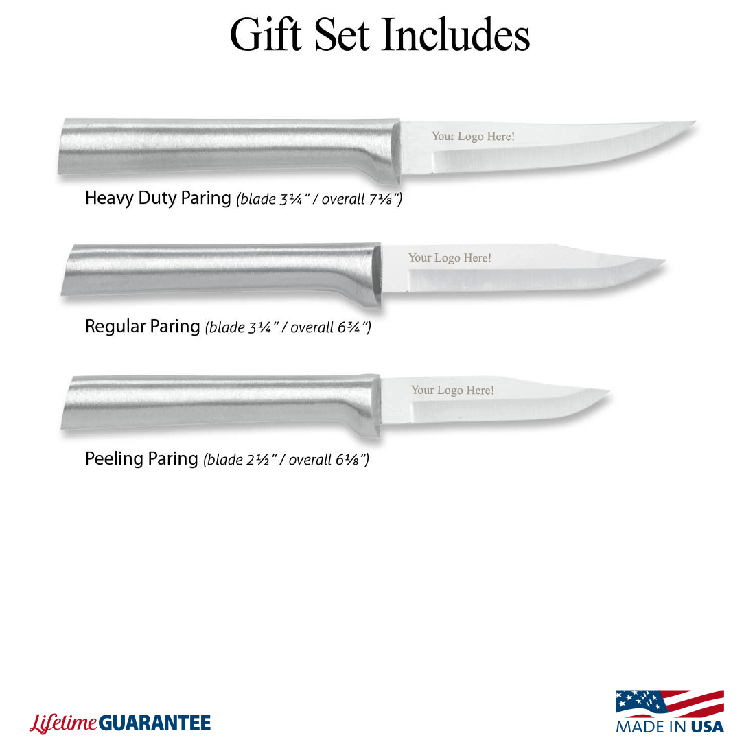 Paring Knives Galore Gift Set w/Silver Handle 4