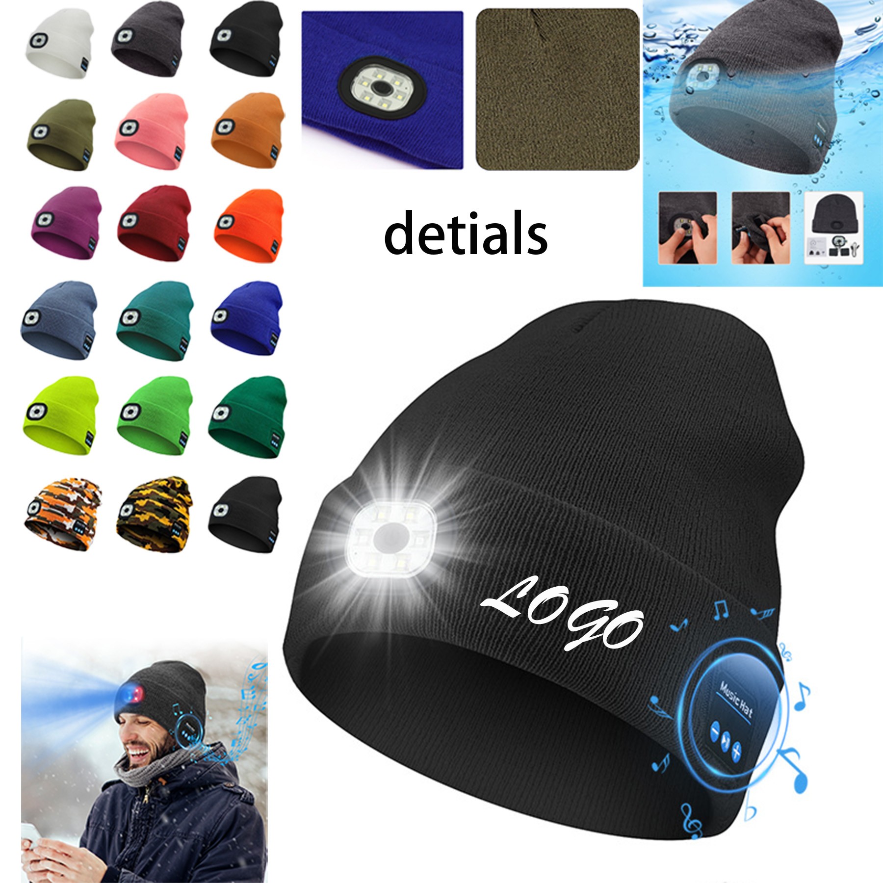 LED-lit Wireless Bluetooth Music Hat
