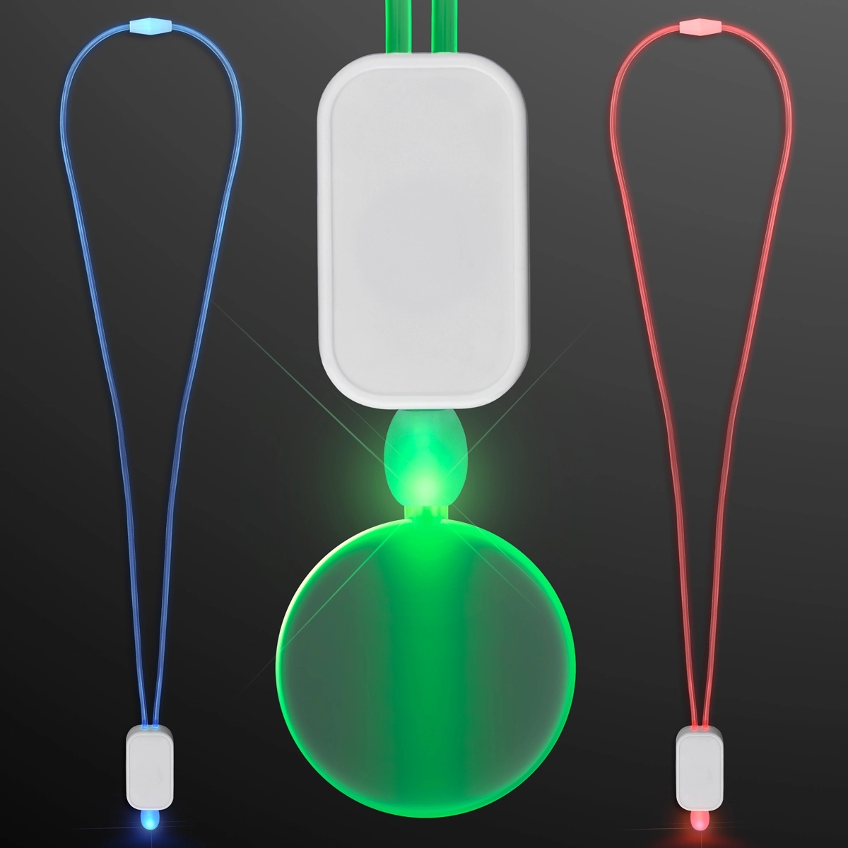 LED Neon Lanyards with Acrylic Circle Pendant 5