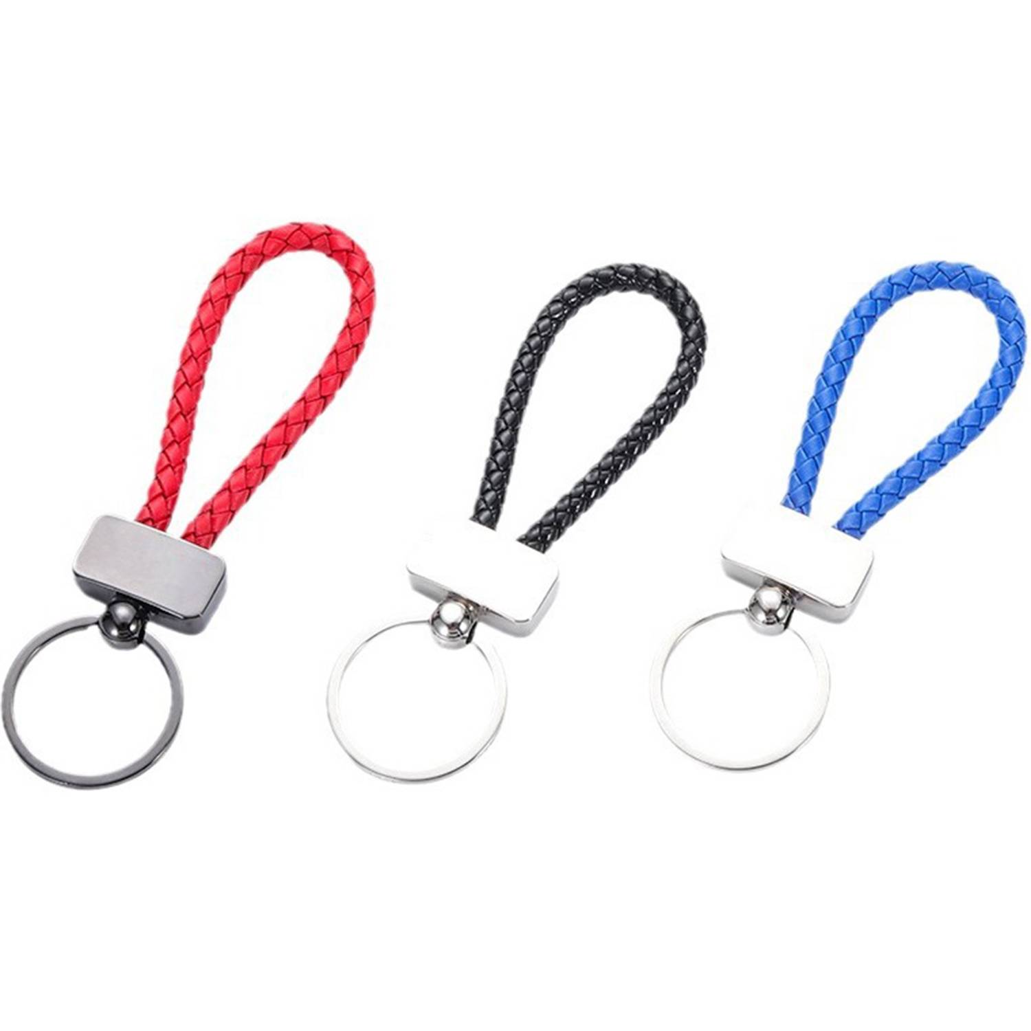 Woven Leather Rope Keychain 2