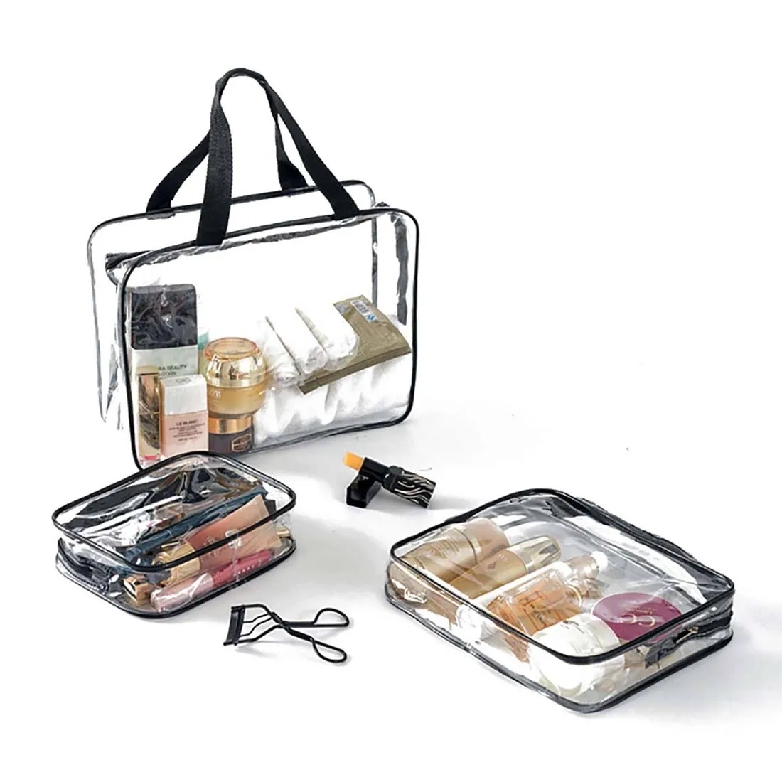 3 in 1 Clear Travel Cosmetic Makeup Bags 3