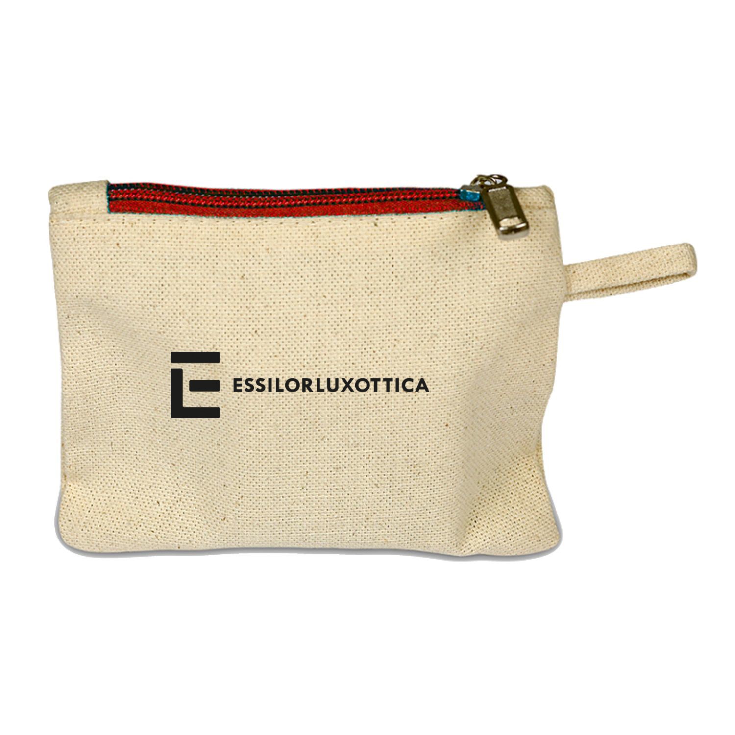 100% Cotton Canvas Card Pouch w/ Color Zipper USA Decorated (5" x 4") 2