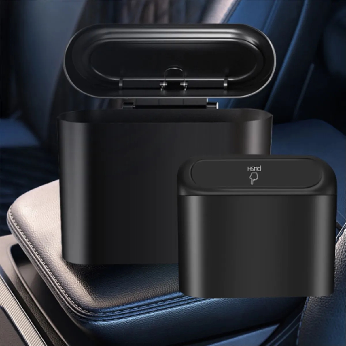 Mini Car Trash Can With Push Lid Door Mount 7