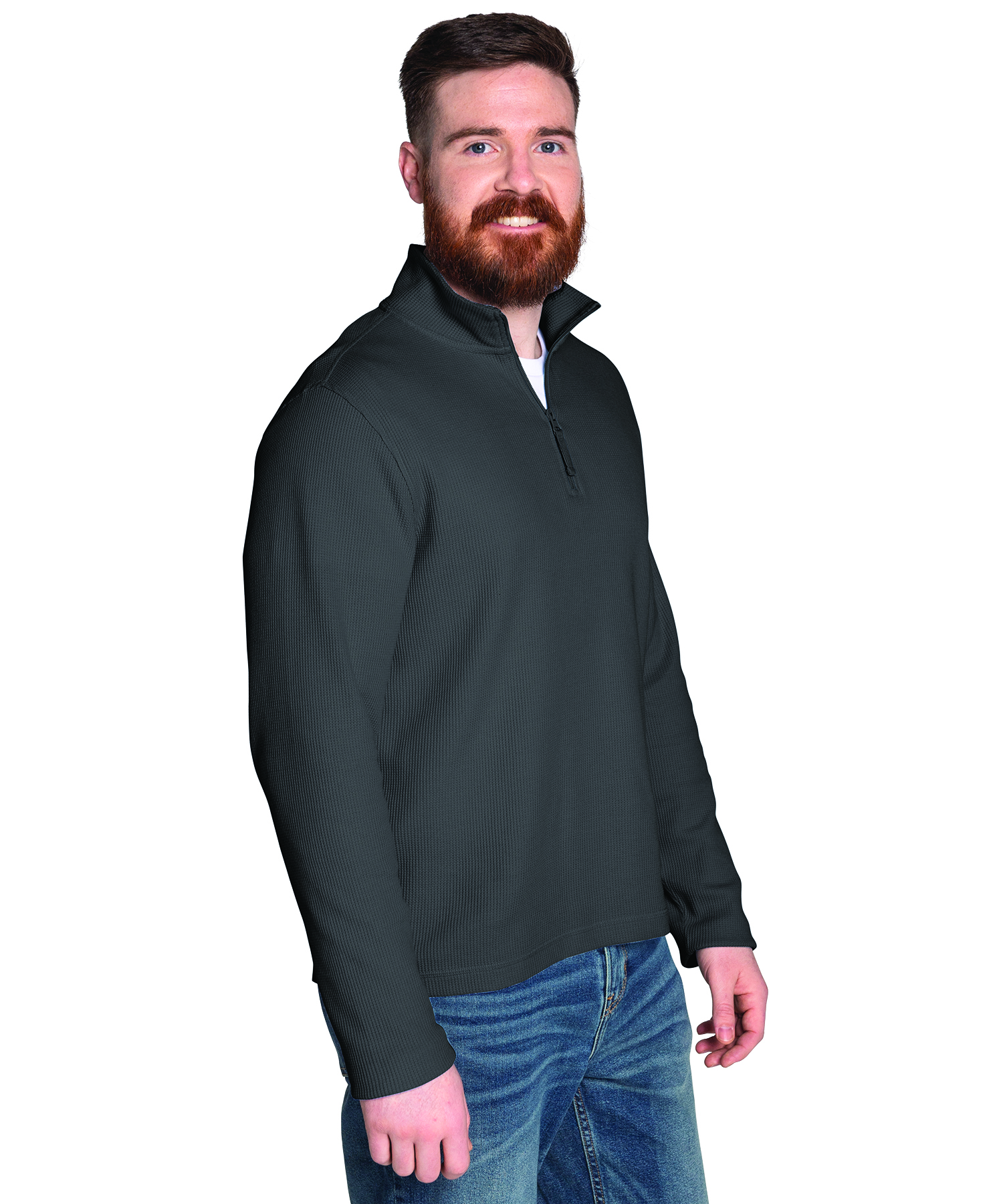 Men's Lightweight Waffle Quarter Zip Pullover 39
