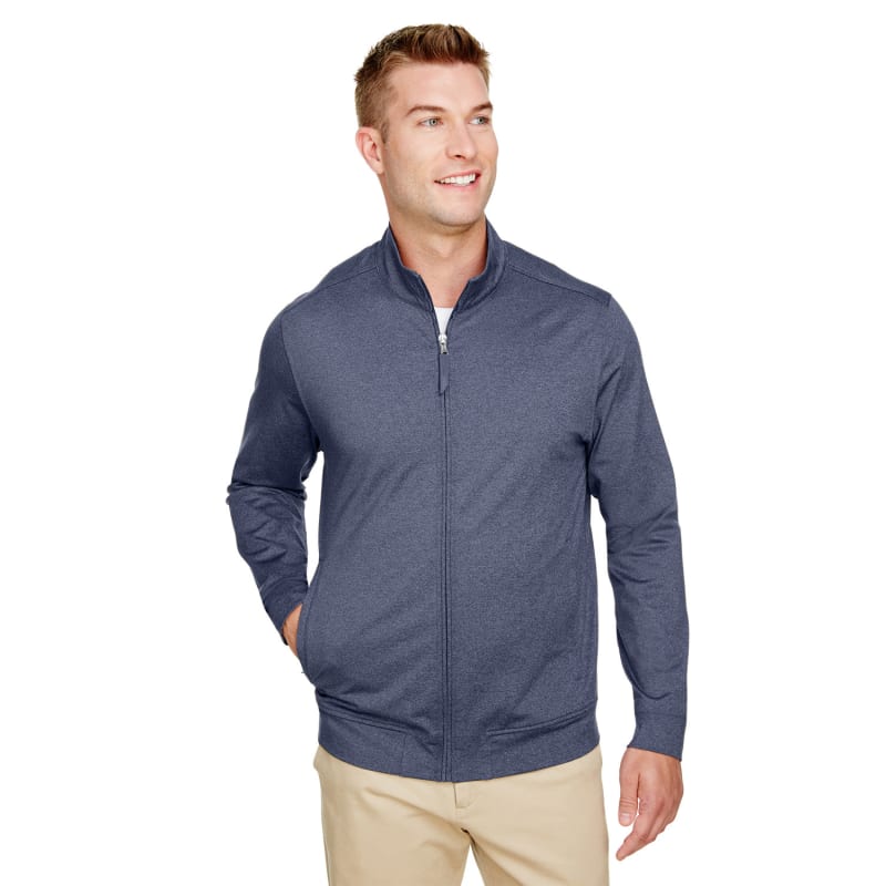 UltraClub Men's Navigator Heather Performance Full-Zip 3