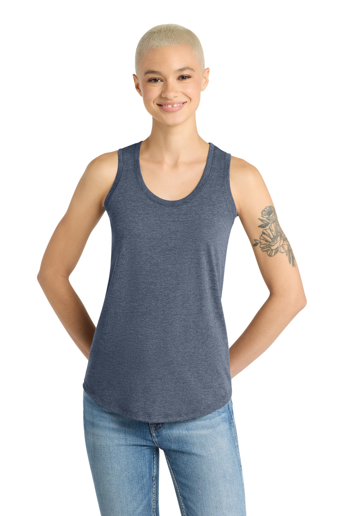 District Women's Perfect Tri Racerback Tank. DM138L 115