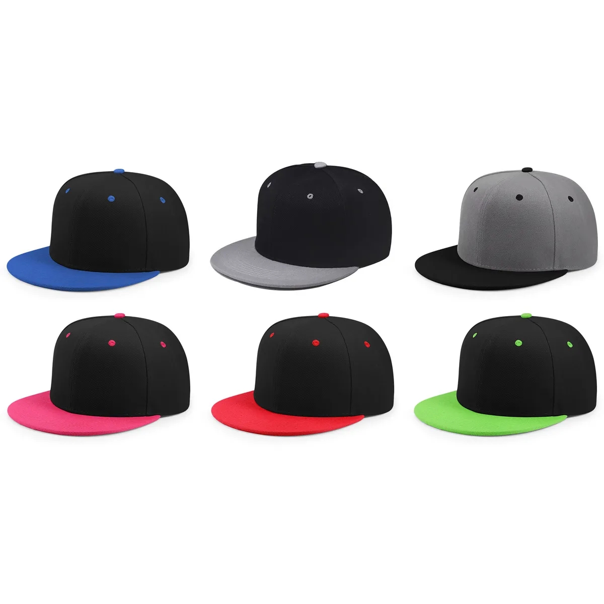 Classic Flat Brim Trucker Baseball Cap Hip Hop Snapback Hat 2