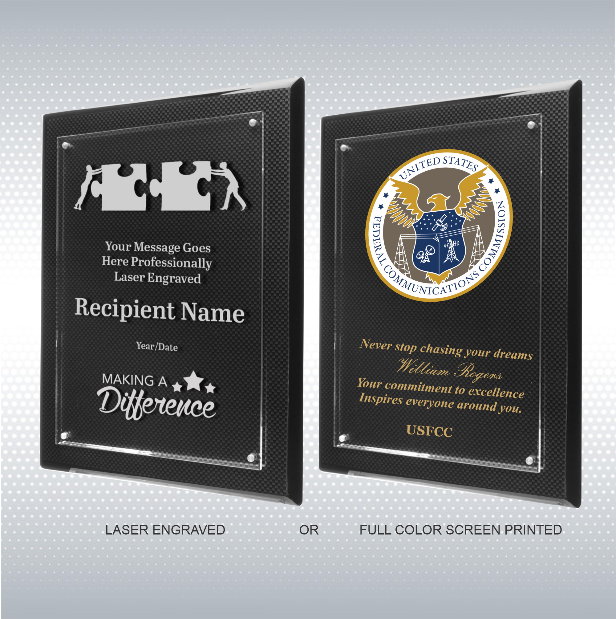 Carbon Fiber Piano Finish Plaque Acrylic Floating Plate 1