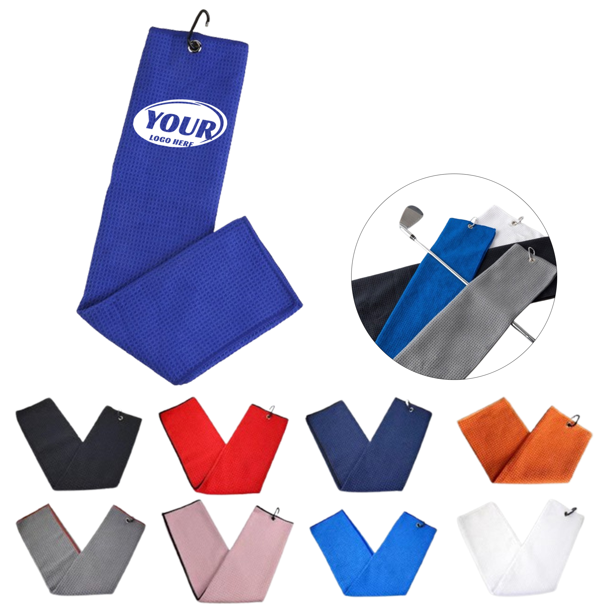 Microfiber Golf Towel With Carabiner Hook 2