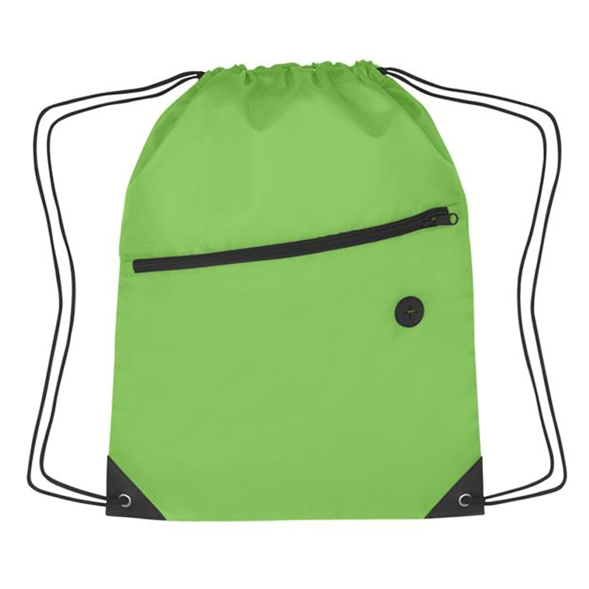 Durable Lightweight Sports Drawstring Backpack with Front Zipper Pocket 4